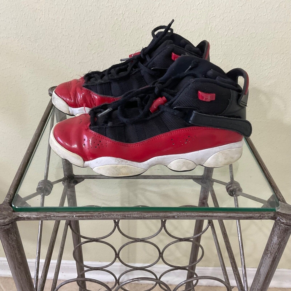 NIKE - MICHAEL JORDAN 323419 060 shoes Youth size 6.5 Red sneakers BB shoes.